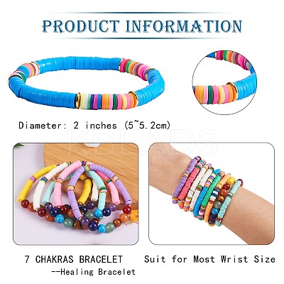 Round Natural & Synthetic Stone Beads Stretch Bracelets Set BJEW-SW00014-1