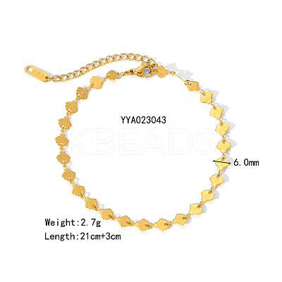 304 Stainless Steel Shell Shape Link Chain Bracelets for Women RN9449-4-1
