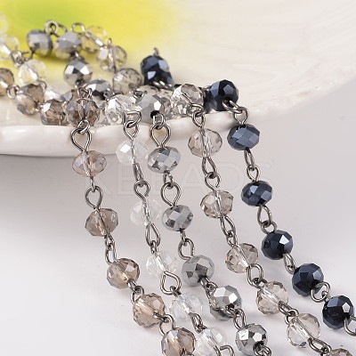 Handmade Glass Beaded Chains for Necklaces Bracelets Making AJEW-JB00173-1