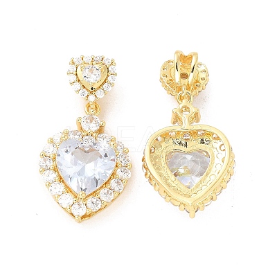 Brass Cubic Zirconia Pendants KK-H441-42D-G-1