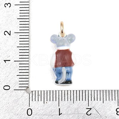 304 Stainless Steel Enamel Pendants STAS-F358-01G-14-1