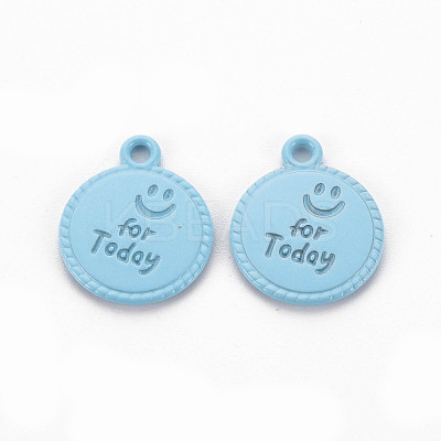 Spray Painted Alloy Pendants PALLOY-Q433-030A-RS-1