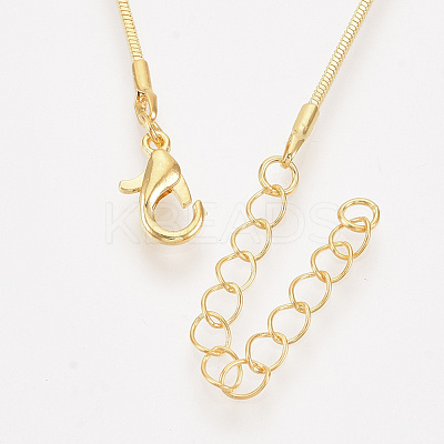Brass Square Snake Chain Necklace Making MAK-T006-10B-G-1