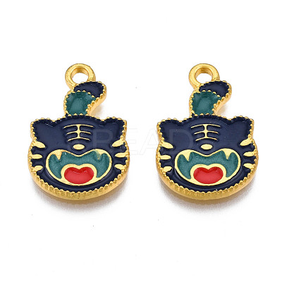 Rack Plating Alloy Enamel Pendants ENAM-S122-58G-1