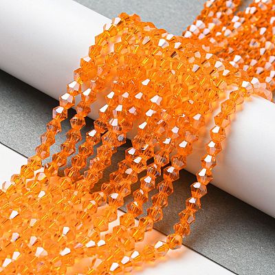Transparent Electroplate Glass Beads Strands LS-EGLA-A039-T4mm-A23-1