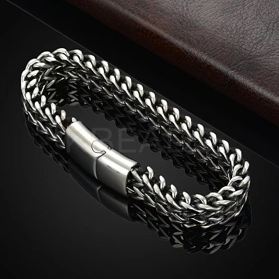 Punk Style 304 Stainless Steel Curb Chain Bracelets for Men WGFAED6-02-1