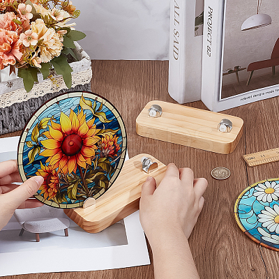 Pine Wood Display Stands DIY-WH0699-08C-1
