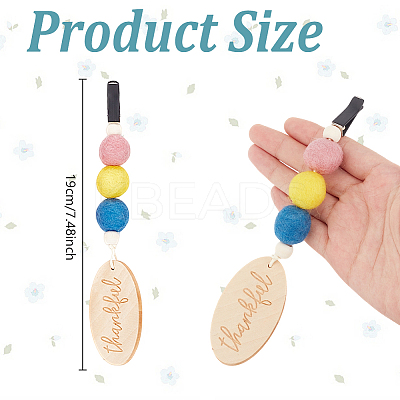 Wood & Wool Felt Car Air Vent Clips HJEW-DR00037-1