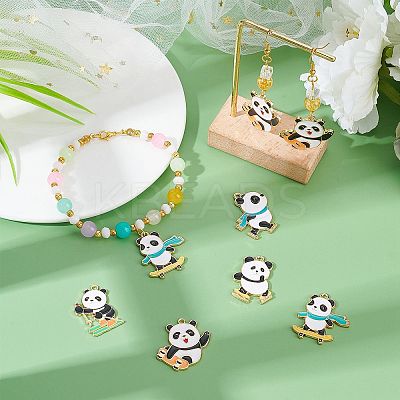 20pcs 5 Style Rack Plating Alloy Enamel Pendants ENAM-NB0001-87-1
