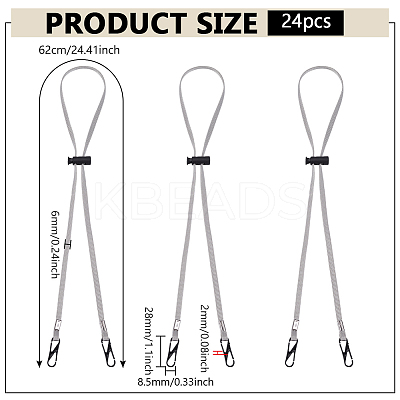 24Pcs Plastic Hat Flexible Removable Chin Cord FIND-FG0004-90-1