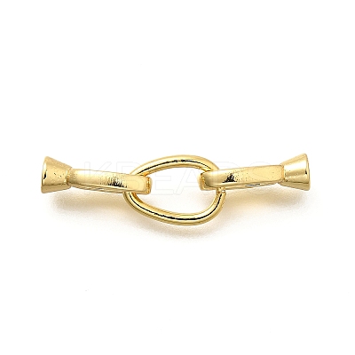 Teardrop Rack Plating Brass Fold Over Clasps KK-S508-18G-1