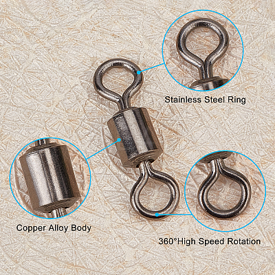 270Pcs 8 Style Brass Fishing Rolling Bearing Connector FIND-FH0002-80-1