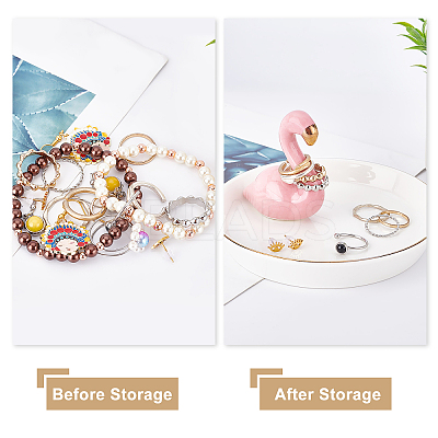 Porcelain Flamingo Ring Holder DJEW-WH0011-26-1