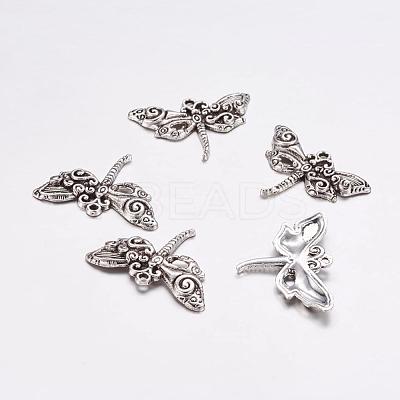 Tibetan Style Alloy Dragonfly Pendants X-TIBEP-3799-AS-LF-1