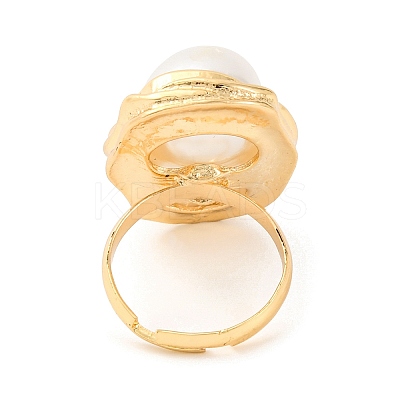 Irregular Oval Alloy Adjustable Rings for Women RJEW-M018-03G-1