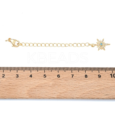 Brass Micro Pave Clear Cubic Zirconia Curb Chain Extender KK-G556-07G-1