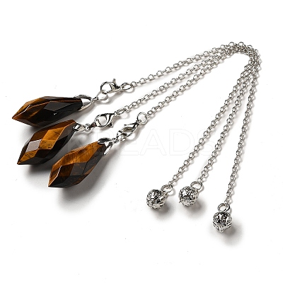 Natural Tiger Eye Dowsing Pendulum Big Pendants G-H286-03P-09-1