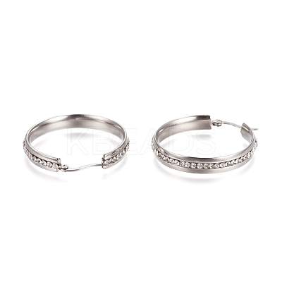 304 Stainless Steel Geometric Hoop Earrings for Women STAS-D171-33C-P-1