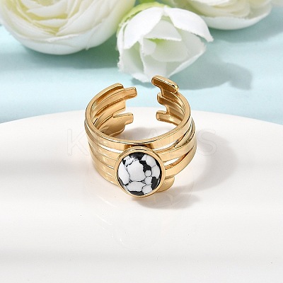 304 Stainless Steel Open Cuff Rings for Women RJEW-K258-17A-G-1