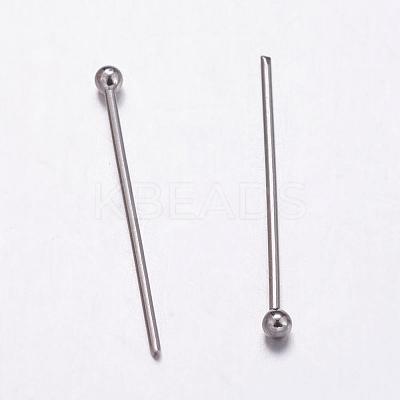 Tarnish Resistant 304 Stainless Steel Ball Head Pins STAS-K146-045-25x0.7mm-1