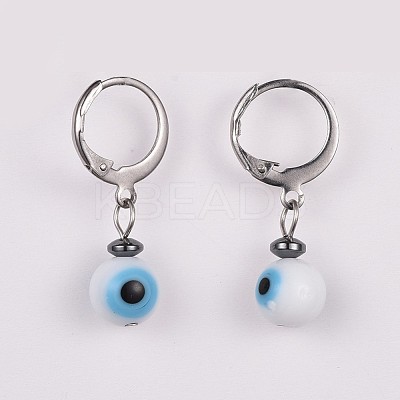 Lampwork Leverback Dangle Earrings EJEW-JE03313-01-1