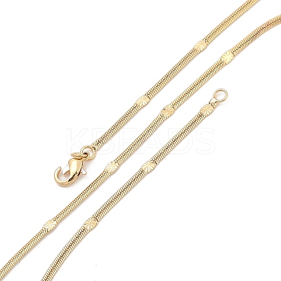 2.5mm Rack Plating Brass Herringbone Chain Necklaces for Women Men MAK-L044-19G-1