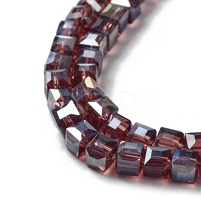 Electroplate Glass Beads Strands EGLA-R030-4x4mm-09-1