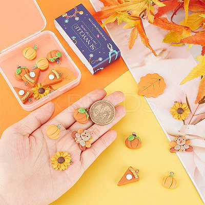 24Pcs 6 Styles Thanksgiving Day Handmade Polymer Clay Pendants CLAY-SC0001-51-1