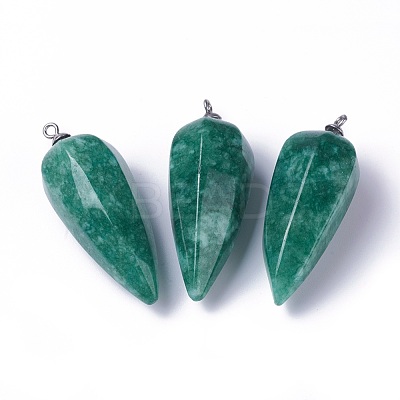 Natural Mixed Gemstone Pointed Pendants G-E541-10-1