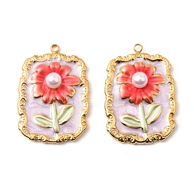 304 Stainless Steel Enamel Pendants STAS-Z145-11G-04-1
