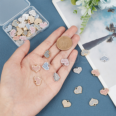 48Pcs 6 Colors Alloy Charms FIND-FH0003-72-1