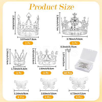 Crown Zinc Alloy Cake Decoration AJEW-CP0008-85G-1