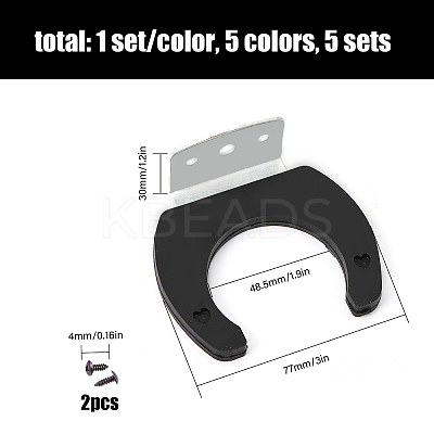 5 Sets 5 Colors Silicone Wall Mounted Rack for Handheld Wireless Microphone AJEW-CA0003-52-1
