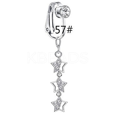 Zinc Alloy Pave Clear Cubic Zirconia Clip on Belly Rings FS-WGD716D-07-1-1