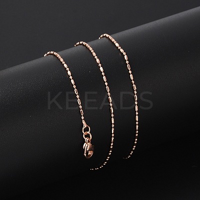 Brass Ball Chain Necklaces for Women NJEW-D302-32RG-1