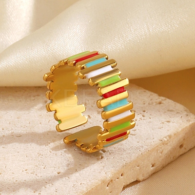 304 Stainless Steel Cuff Open Rings for Women LS-RJEW-I113-02G-04-1