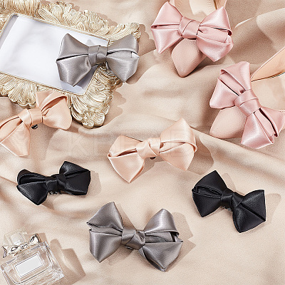 8Pcs 4 Colors Detachable Polyester Satin Bowknot Shoe Decoration AJEW-PH0011-27-1