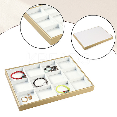 1Pc 12 Grids Imitation Leather Jewelry Trays CON-CL0001-02B-1