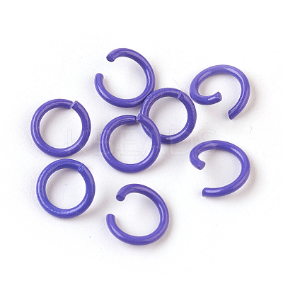 Spray Painted Iron Open Jump Rings IFIN-F149-F13-1