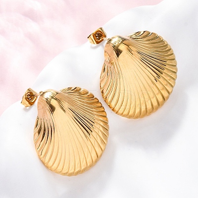304 Stainless Steel Stud Earrings LS-EJEW-F357-01G-03-1