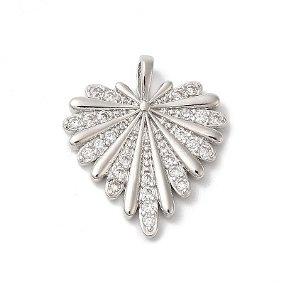 Rack Plating Brass Clear Cubic Zirconia Pendants X-KK-Z056-13P-1