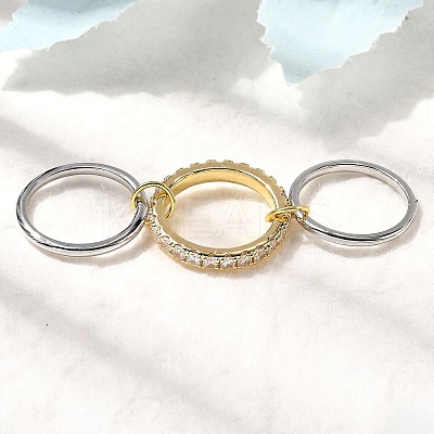 Brass Micro Pave Cubic Zirconia Finger Rings RJEW-P166-01A-01-1