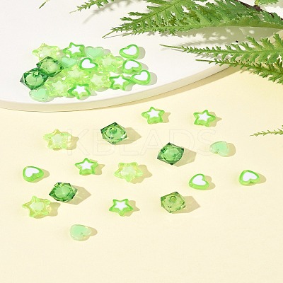 200Pcs 5 Styles Transparent Acrylic Beads TACR-FS0001-54B-1