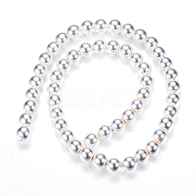 Electroplate Non-magnetic Synthetic Hematite Bead Strands G-Q466-8mm-02-1