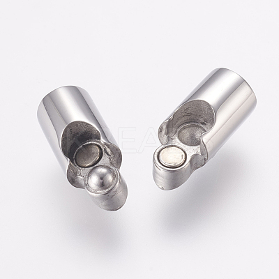 Tarnish Resistant 304 Stainless Steel Magnetic Clasps with Glue-in Ends STAS-E138-01P-1