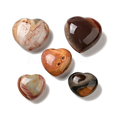 Natural Desert Jasper/Polychrome Jasper Heart Love Stone G-C010-01-1