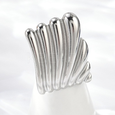 304 Stainless Steel Cuff Rings LS-RJEW-D306-10P-1