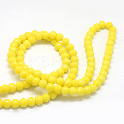 Baking Paint Glass Round Bead Strands DGLA-Q020-8mm-05-1