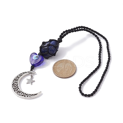 Gemstone Pouch Pendant Decorations HJEW-JM01320-1