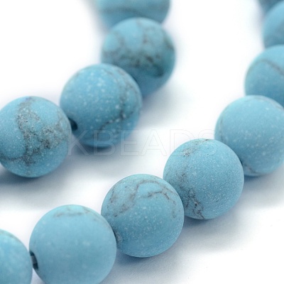 Synthetic Turquoise Beads Strands G-P387-01-4mm-1